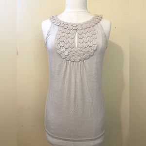 BCBG off-white beaded tank (L)